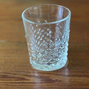 Libbey Clear Cut Glass Tumbler 4” Tall Diamond Cut -One Pc.